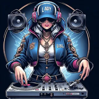 Logo theme - djette dj Lady woman girl Fille femme dmc mystic princess princesse féminise