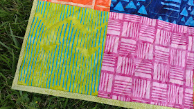 Modern quilt using Elementz Island Batik fabrics