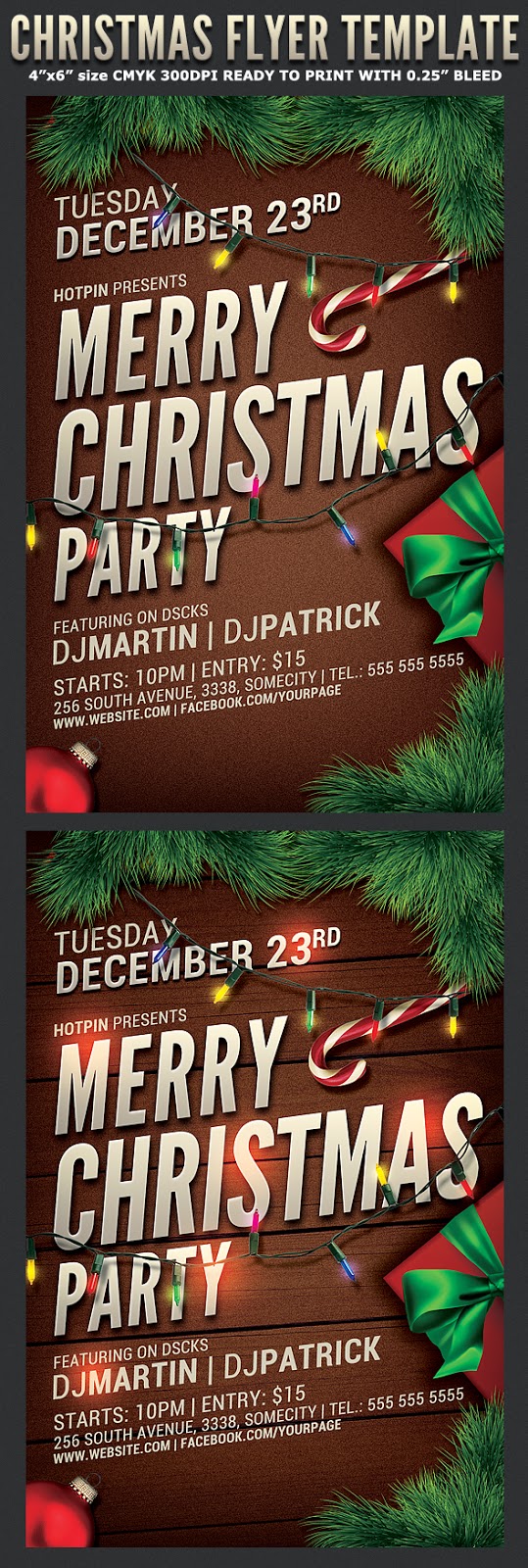  Christmas Event/Party Flyer Template