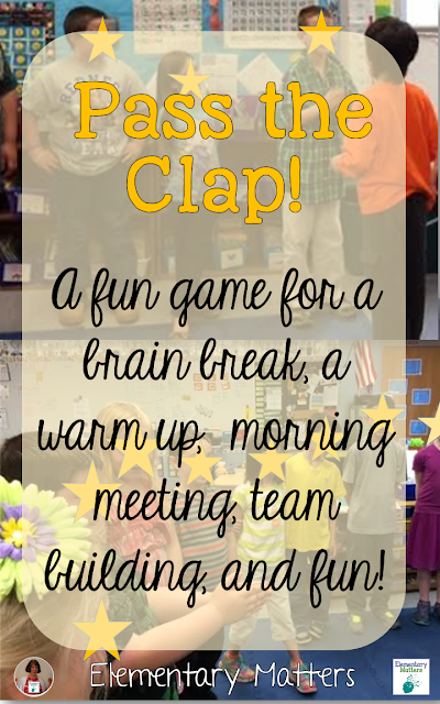 Pass the Clap - A Fun Game! This is a game with many benefits in the classroom, and plenty of giggles, too!