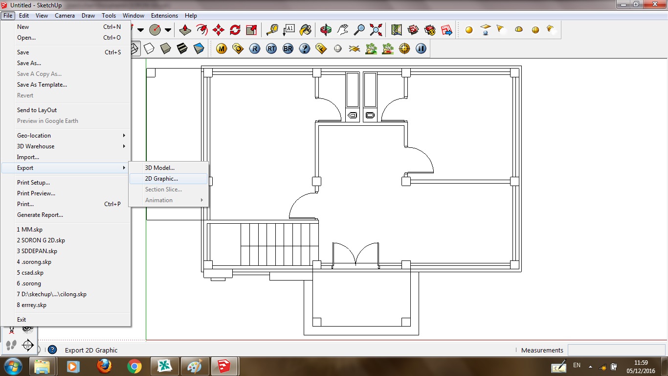 Cara Menggambar Desain 2d Dengan Sketchup Media Grafik