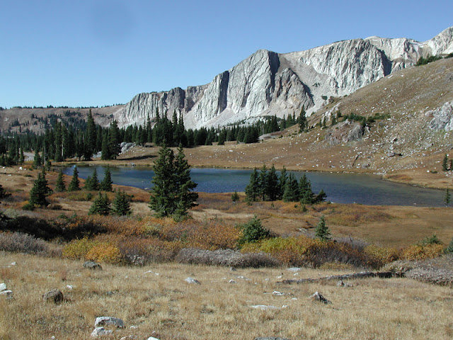 Snowy Range lake and mountains