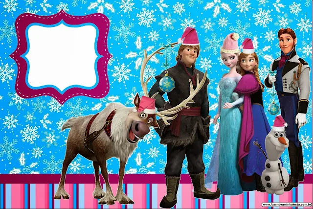 Para hacer invitaciones, tarjetas, marcos de fotos o etiquetas, para imprimir gratis de Frozen de Navidad.