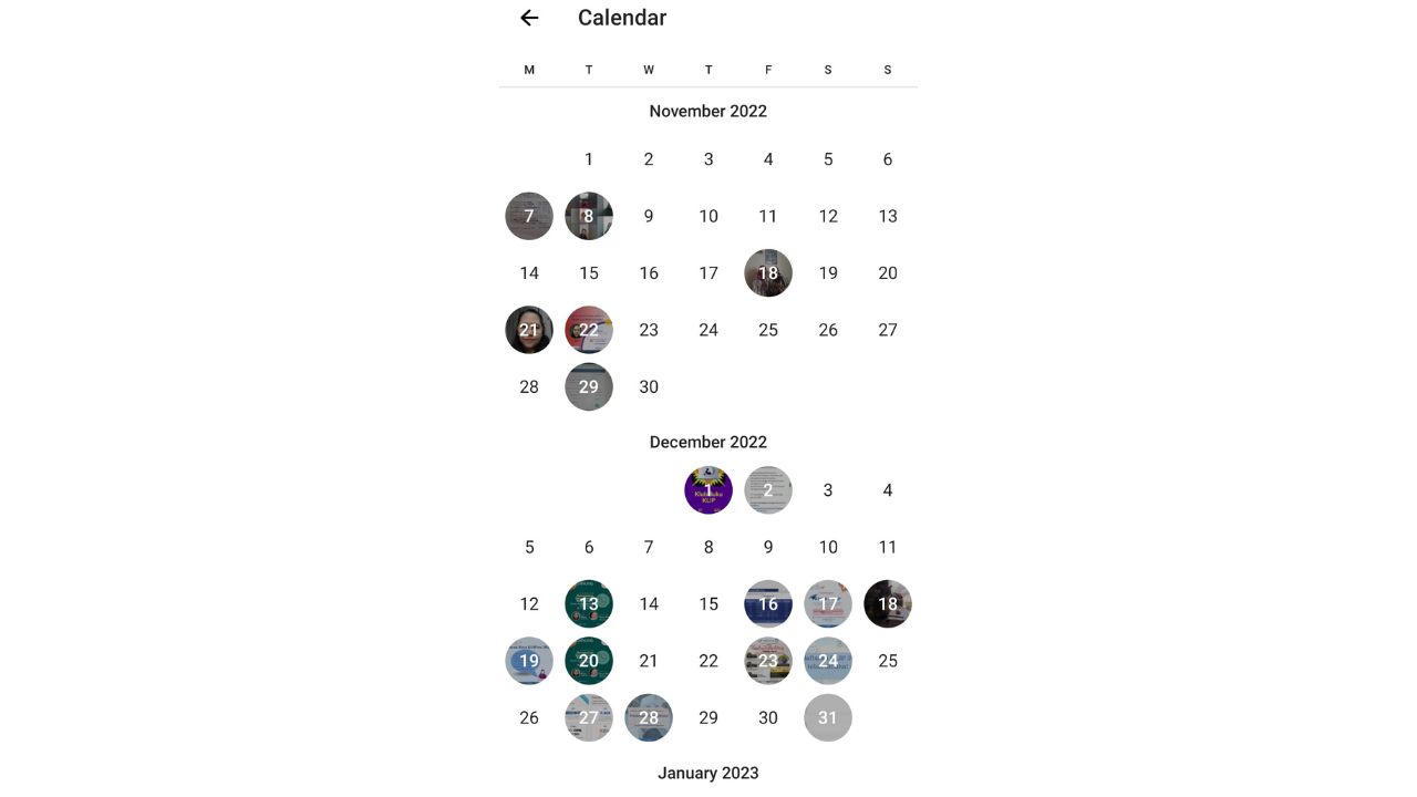 Calender pada telegram