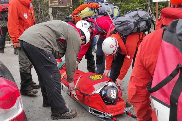 Rescate de un turista en Laguna Esmeralda