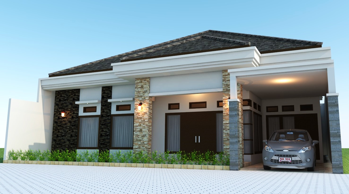 Desain Rumah 200 Meter  1 Lantai Sekitar Rumah 