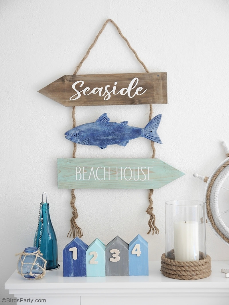 DIY Nautical and Coastal Decor - easy farmhouse craft projects to decorate your home, table, tiered tray or party space! by BirdsParty.com @birdsparty #diy #nautical #nauticaldecor #coastaldecor #farmhouse #farmhousedecor #farmhousenautical #coastalfarmhouse #diycrafts #dollartree #nauticalfarmhouse