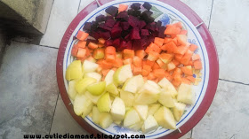 Chopped Beetroot Carrot and Apple 