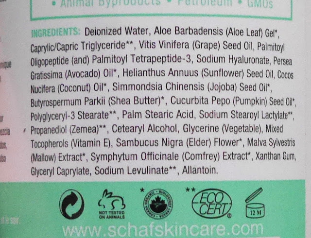 Schaf Skincare Moisturizer Ingredients