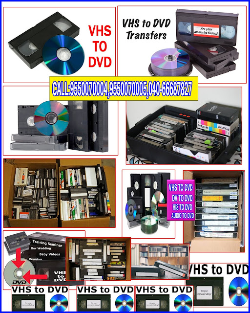 Vhs & Any Home Video to DVD  convert tapes  mini dv  vcr  CD  Hyderabad