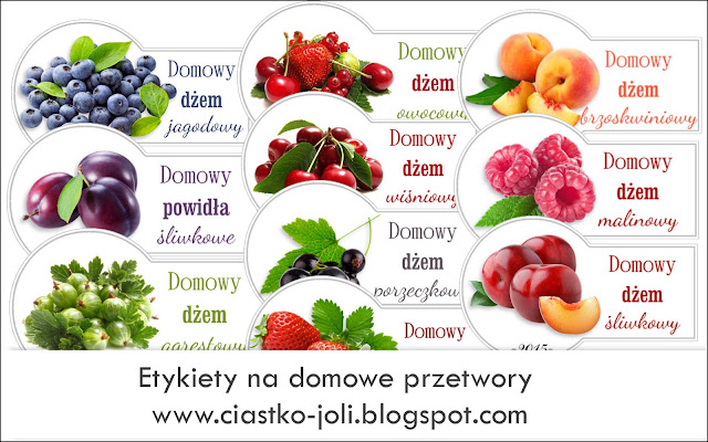 Etykiety na dżemy - 2015