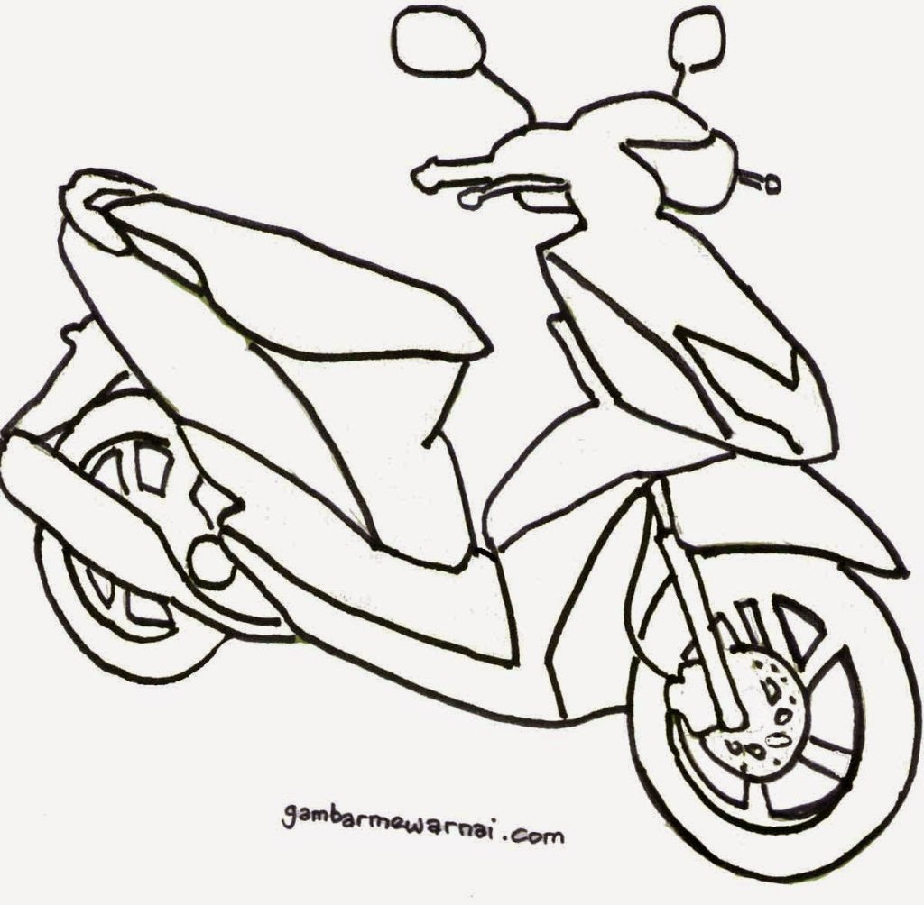 Kumpulan Contoh Gambar Sketsa Motor Cb Hitam Putih Informasi