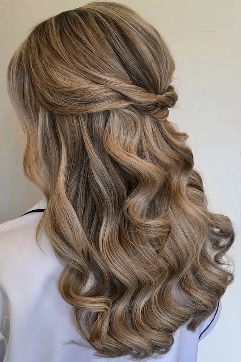 close-up of a simple prom updo on medium hair