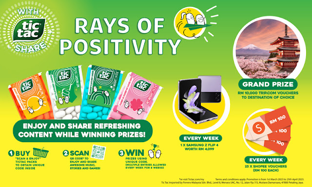 Tic Tac Malaysia Menawarkan Hadiah Utama Percutian dan Pelbagai Hadiah Mingguan Menarik Menerusi Pertandingan ‘Rays Of Positivity’