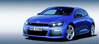 vw scirocco car in electric blue