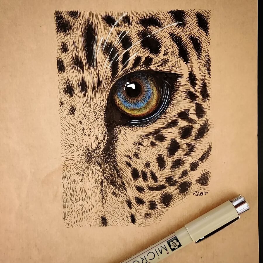 06-Jaguar-watching-Ink-Animal-Drawings-N-Vio-www-designstack-co