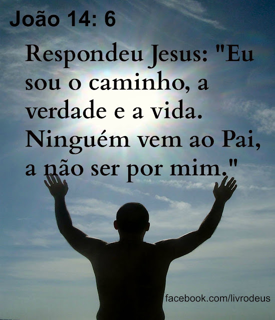 Respondeu Jesus: "Eu sou o caminho, a verdade e a vida. Ninguém vem ao Pai, a não ser por mim."