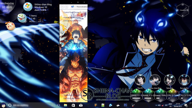 Windows 10 Ver. 1703 Theme Ao no Exorcist by Enji Riz