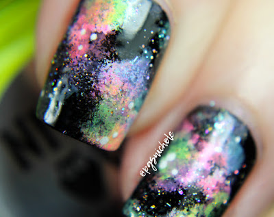 Night Owl Lacquer Neon Galaxy Nail Art