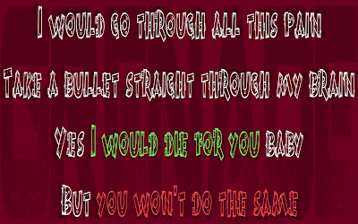 Grenade - Bruno Mars Song Lyric Quote in Text Image