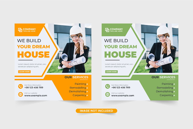House construction template vector free download