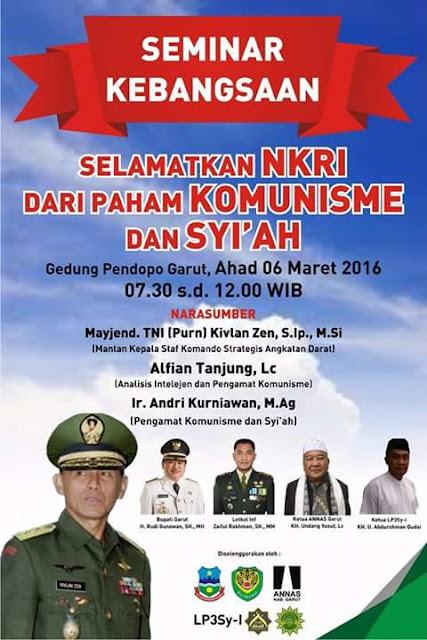 Hadirilah Seminar Kebangsaan "Selamatkan NKRI dari Paham Komunisme & Syiah" di Garut