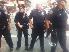 Cops forming line some with clubs out, New York Police making arrests at occupy Wall Street Protests