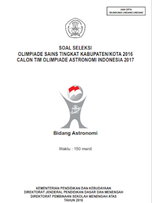 soal osk astronomi tahun 2016