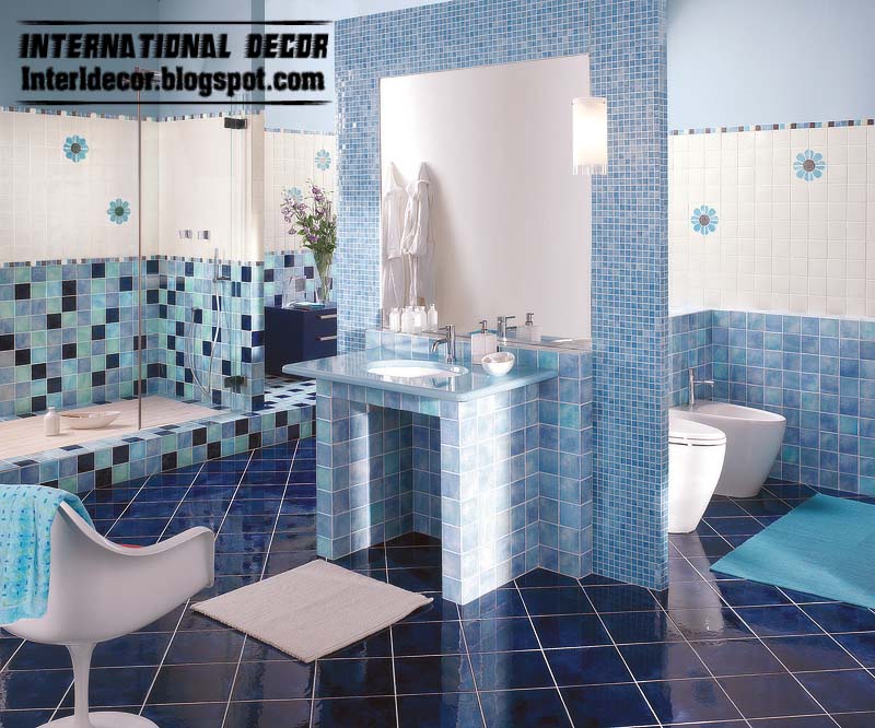 Contemporary Turquoise bathroom  tile  designs  ideas 