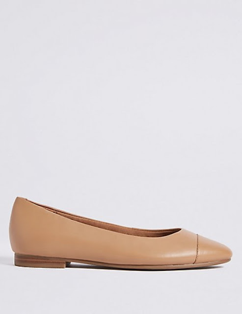 marks and spencer leather almond toe pumps