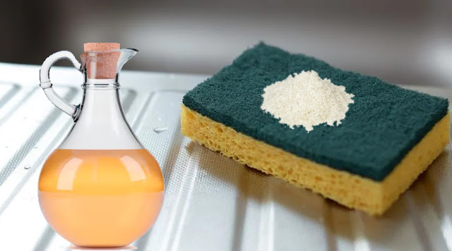 cleaning tips, salt, vinegar, dish sponges