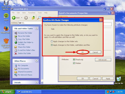 Learn how to hide files and folders in windowsXP step13