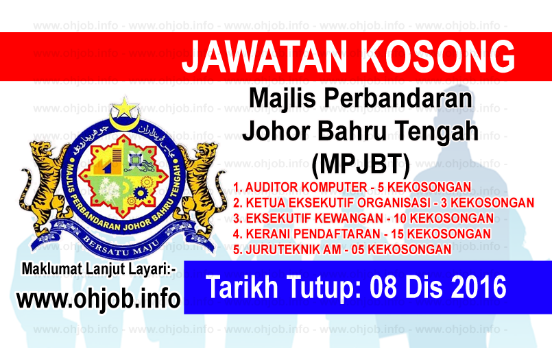 Job Vacancy at Majlis Perbandaran Johor Bahru Tengah 