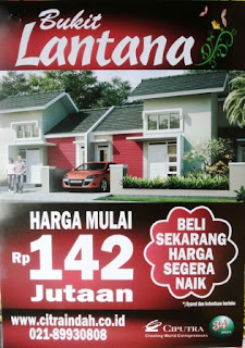 Brosur price list harga perumahan murah di cibubur Bukit Lantana Citra Indah cileungsi bogor