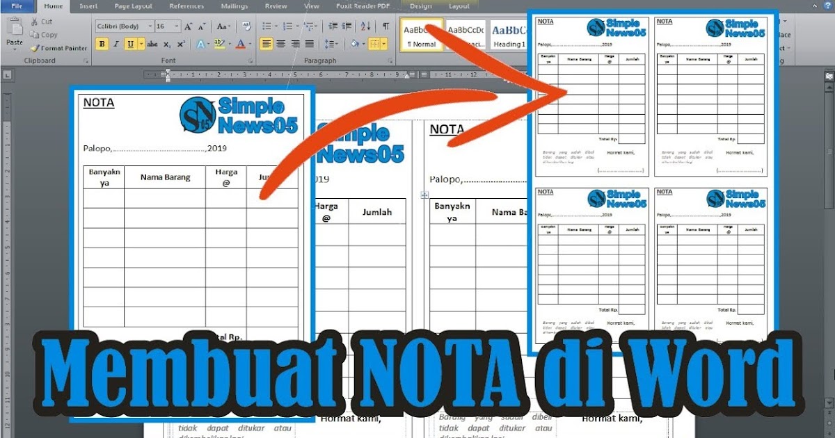 Cara Membuat Nota Pembelian di Microsoft Word - Tutorial ...