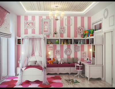 habitación rosa para niña