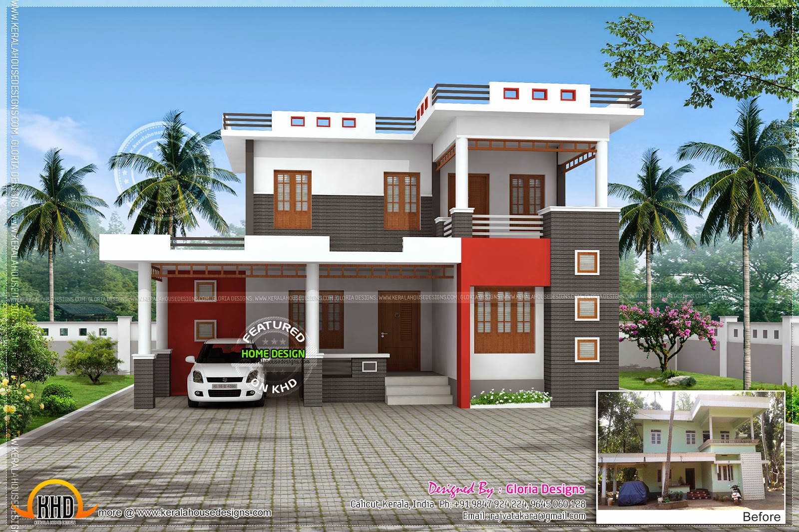 Renovation 3d  model  for an old house  Kerala home  design 