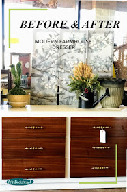BEFORE AND AFTER MODERN FARMHOUSE DRESSER USING GENERAL FINISHES NEW COLOR ALABASTER