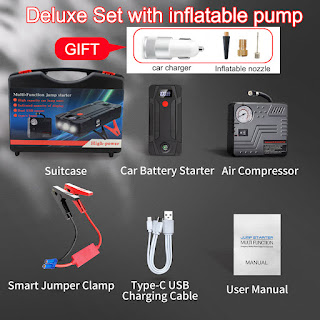 Car Jump Starter with Portable Air Compressor for Tires