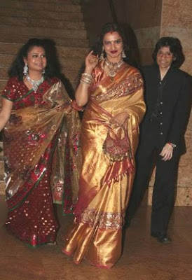 Rekha in traditional Kancheepuram Silk saree