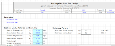 Download format hitungan struktur Rectangular Steel Bar Design