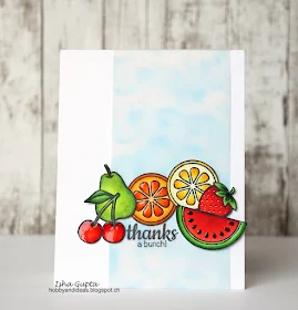 Sunny Studio Stamps: Fresh & Fruity Thanks A Bunch Fruit Themed Thank You Card by Isha Gupta.
