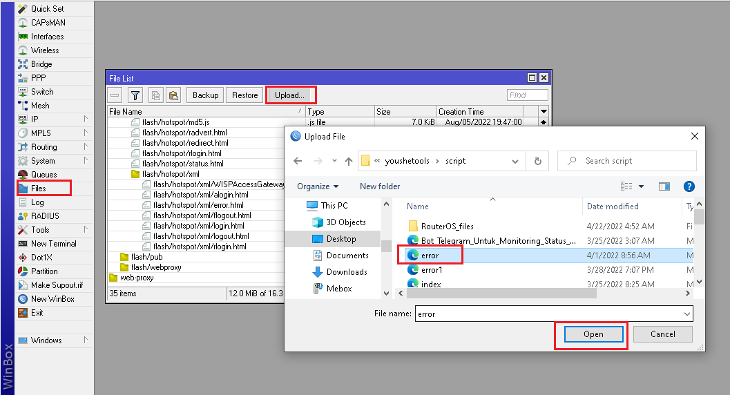 Template Html Error Web Proxy Mikrotik RouterOS