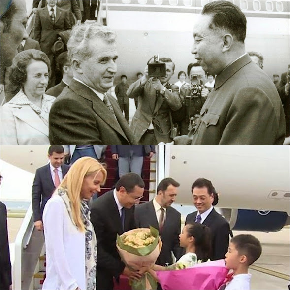 NIcolae si Elena Ceausescu, in China. Victor Ponta si Daciana Sarbu, in china