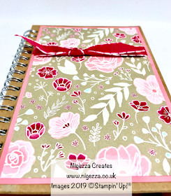 Stampin Up Nigezza Creates covered notebook All my love DSP