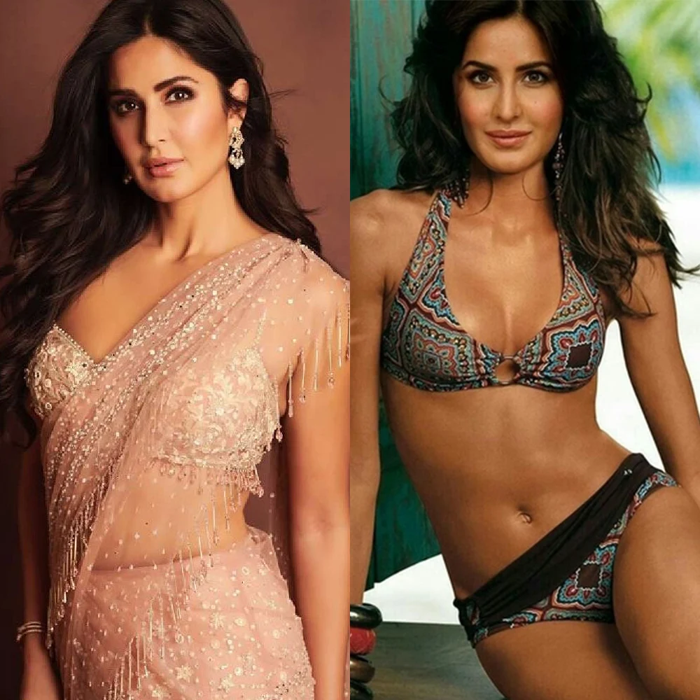 Katrina Kaif saree vs bikini hot indian actress
