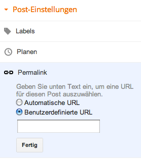 Blogger Permalinks erstellen