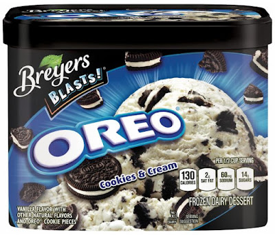 Breyers Blast Oreo Cookies & Cream frozen dairy dessert.