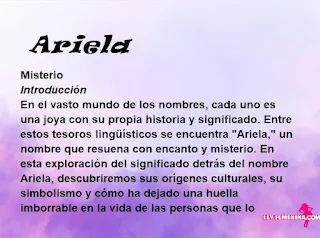 significado del nombre Ariela