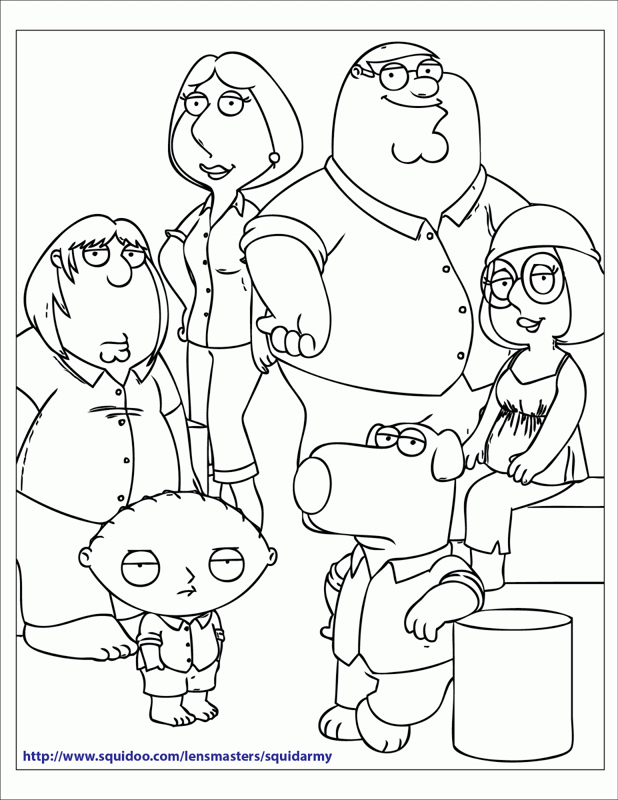 free Printable Family Guy Coloring Pages - Squid Army